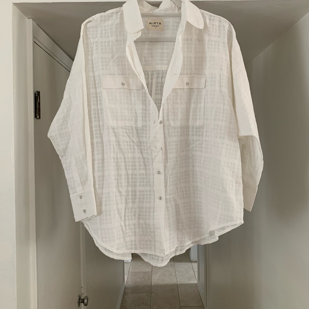 Mirth White Button-Up Shirt